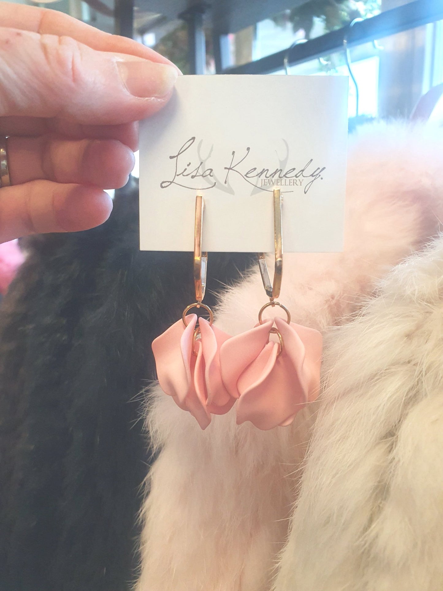 Petal Earrings in Pink