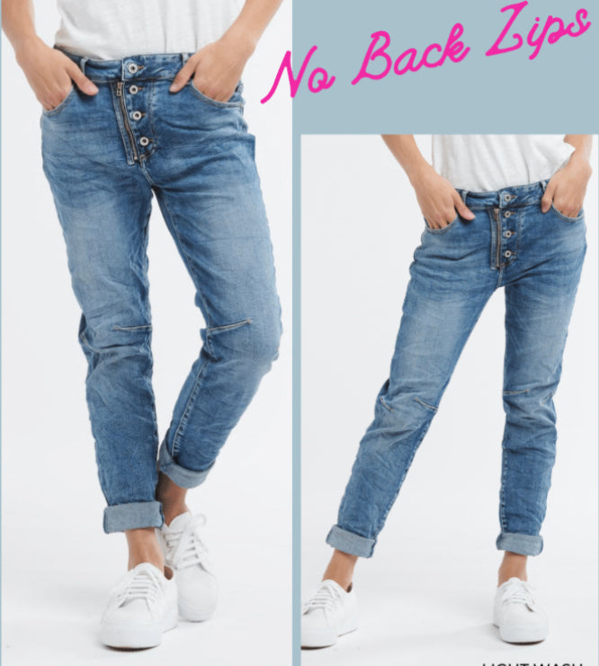 Light Denim Button Jeans