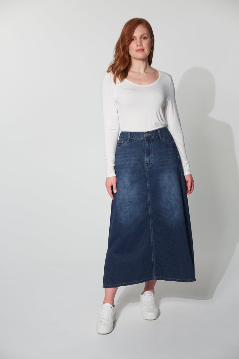 Dalton Denim Skirt Indigo