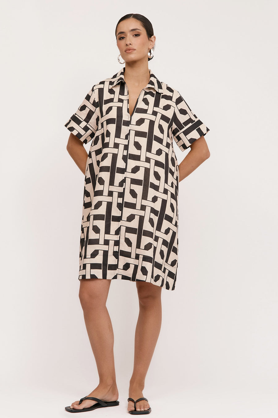 Solace Printed Linen Dress