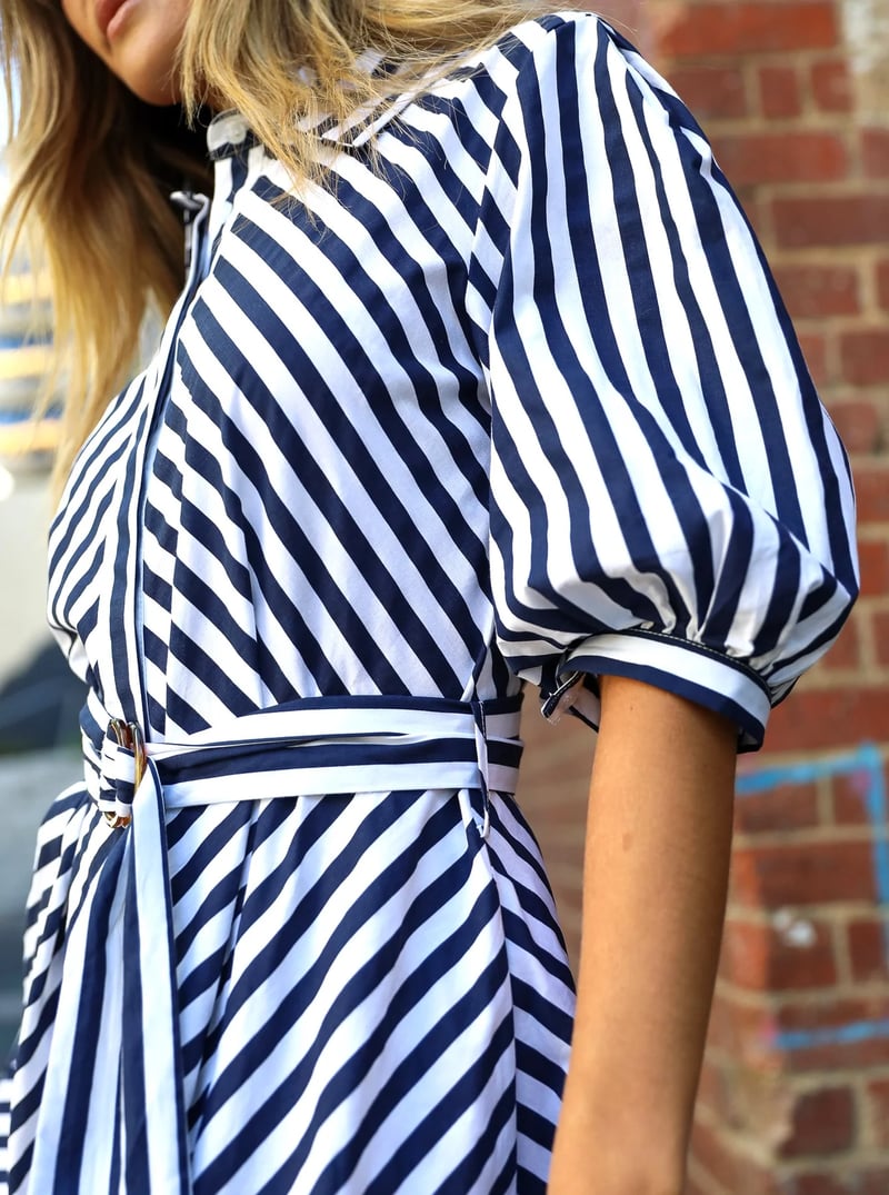 Bianca Dress - Blue stripes