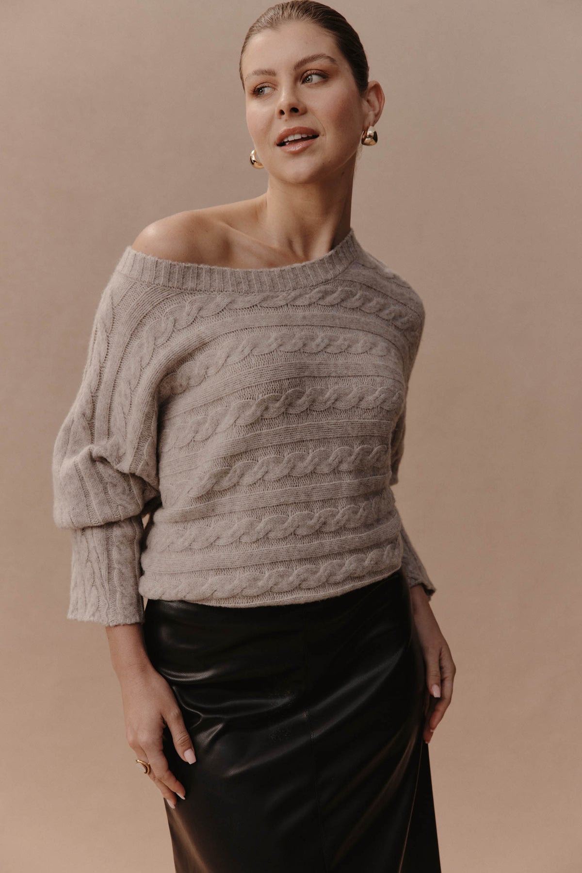 Merano Cable Knit - flax