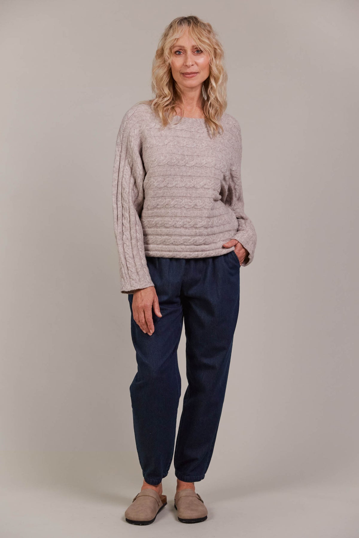 Merano Cable Knit - flax