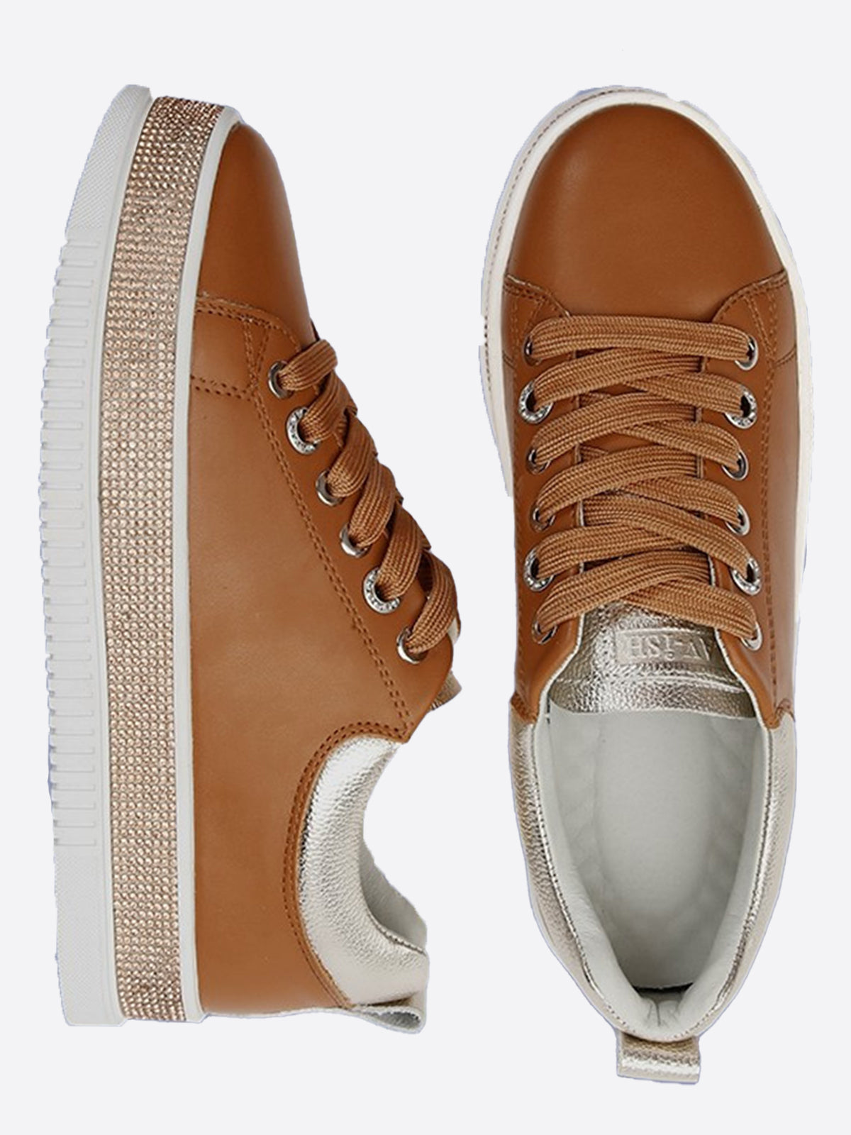 Crystal Sole Sneakers - Tan