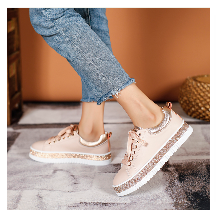 Crystal Sole Sneakers - Blush