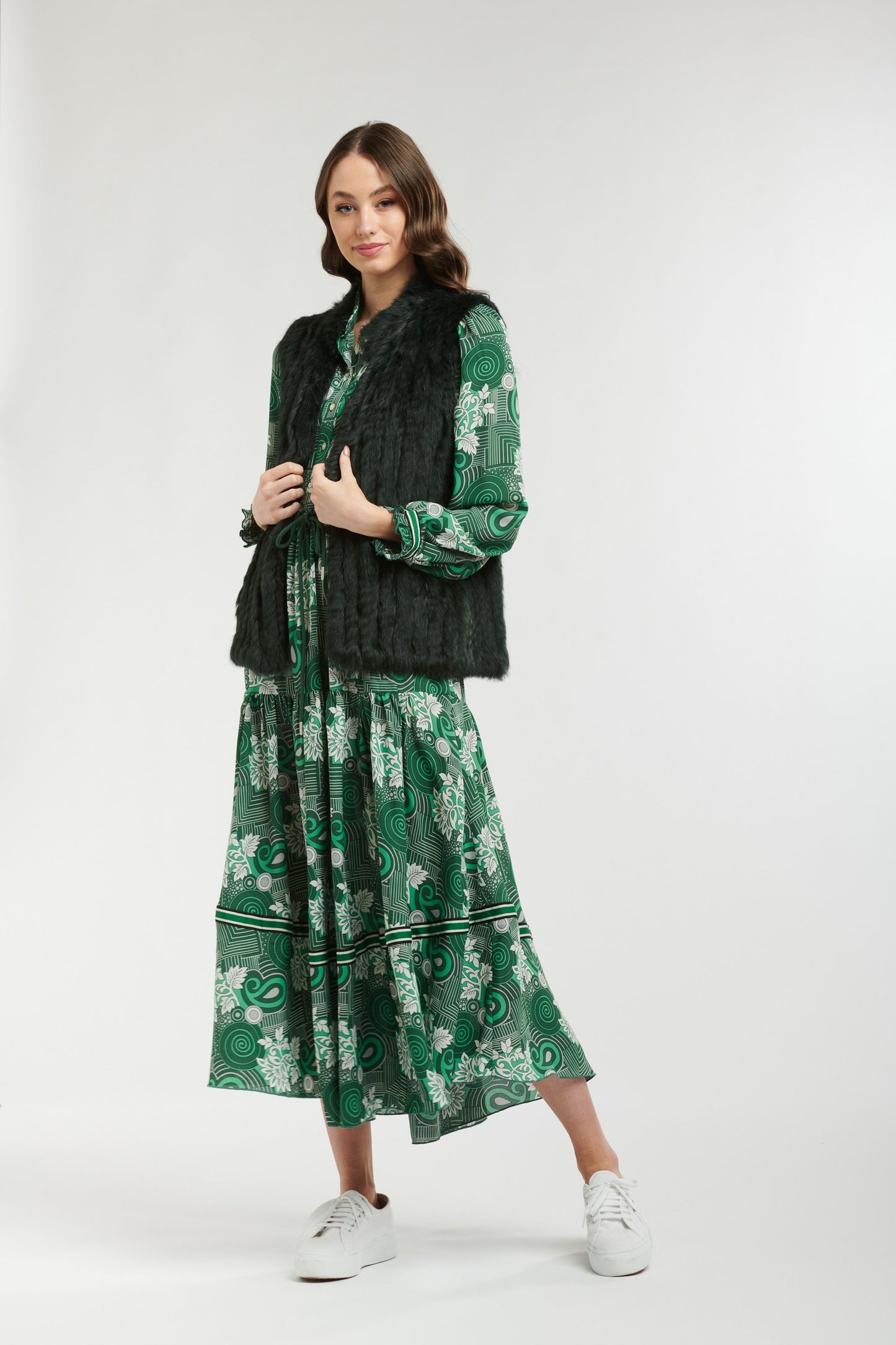 Fur Vest Hunter Green
