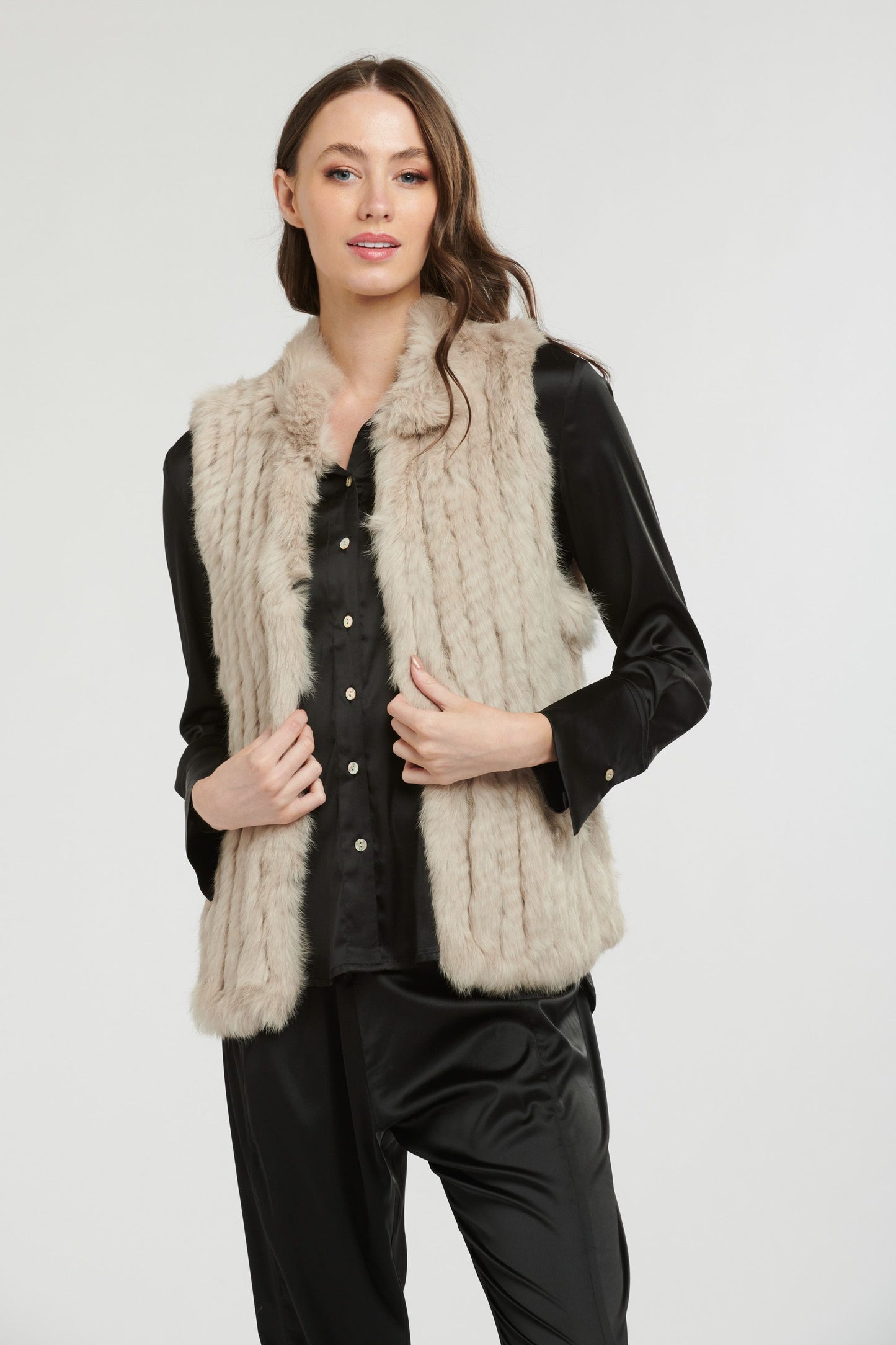 Fur Vest Stone