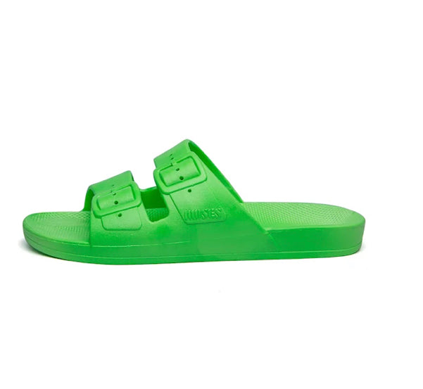 Freedom Moses Neon Green Slides