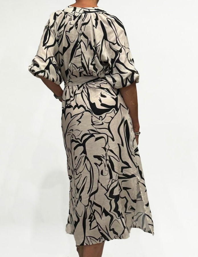 La Strada V-neck Print Dress