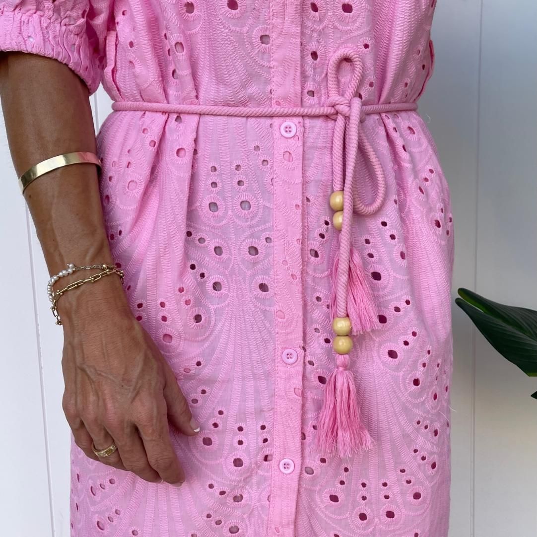Palm Cove Anglaise Maxi Dress - Pink