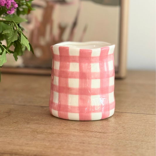 Pink Gingham Candle