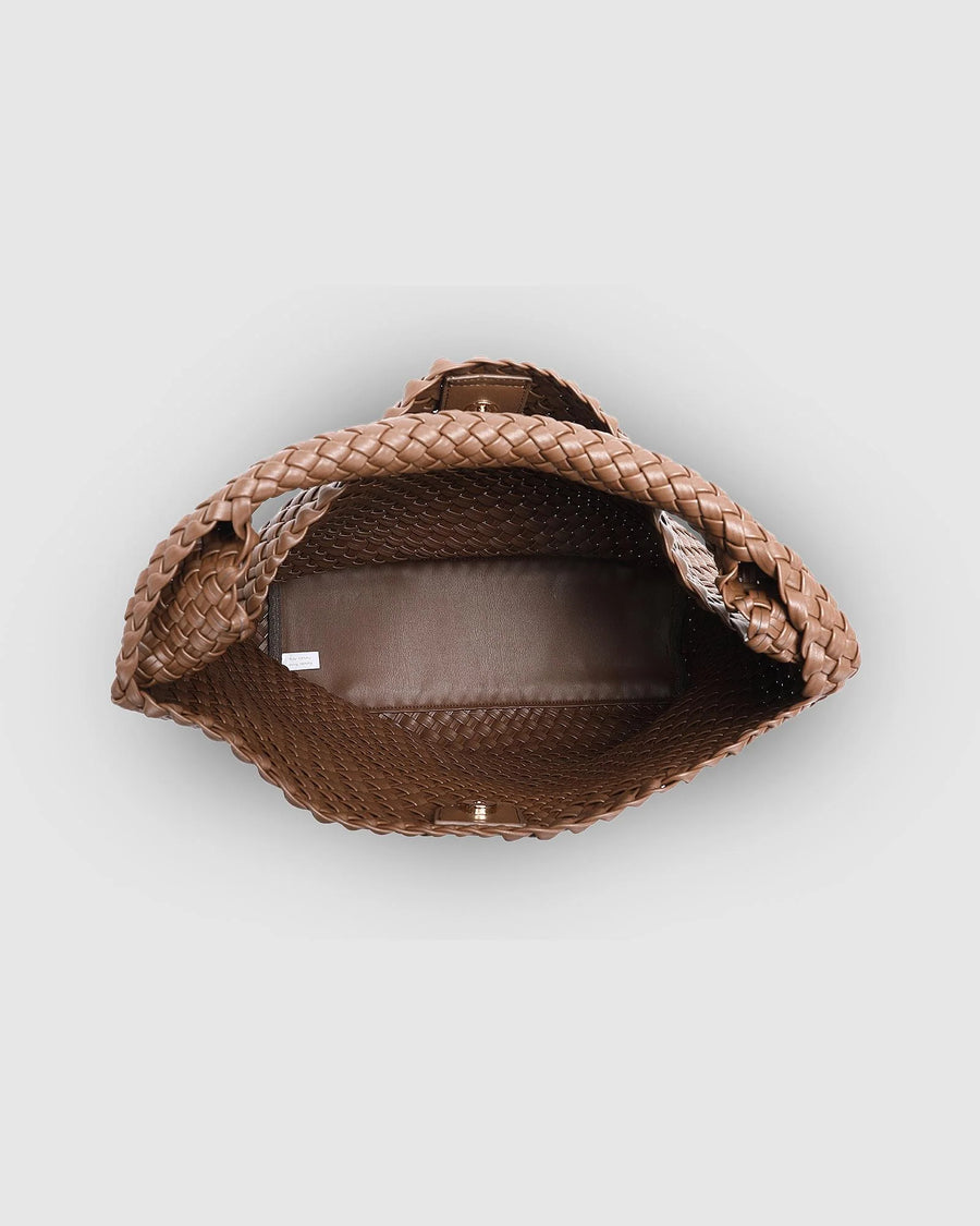 Gabby Woven Shoulder bag - chocolate
