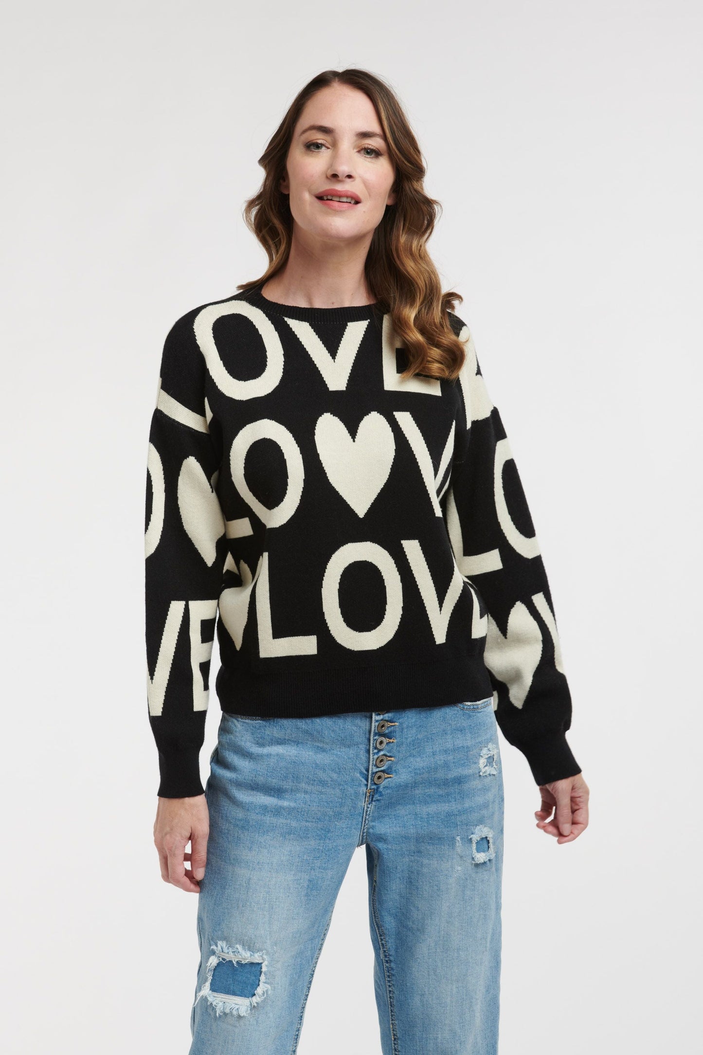 LOVE Jumper - black & cream