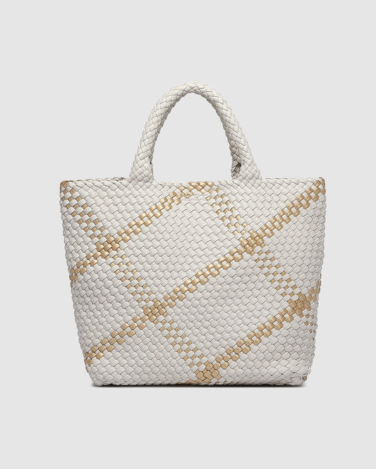 Cruiser Woven Tote -Vanilla & Gold