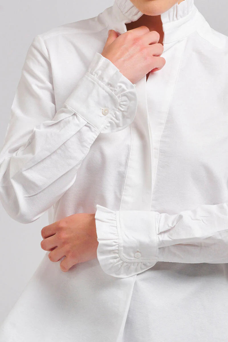 Francesca Oxford Frill Collar & Cuff - White