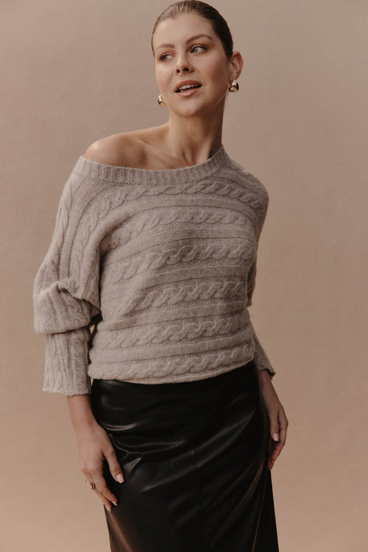 Merano Cable Knit - flax