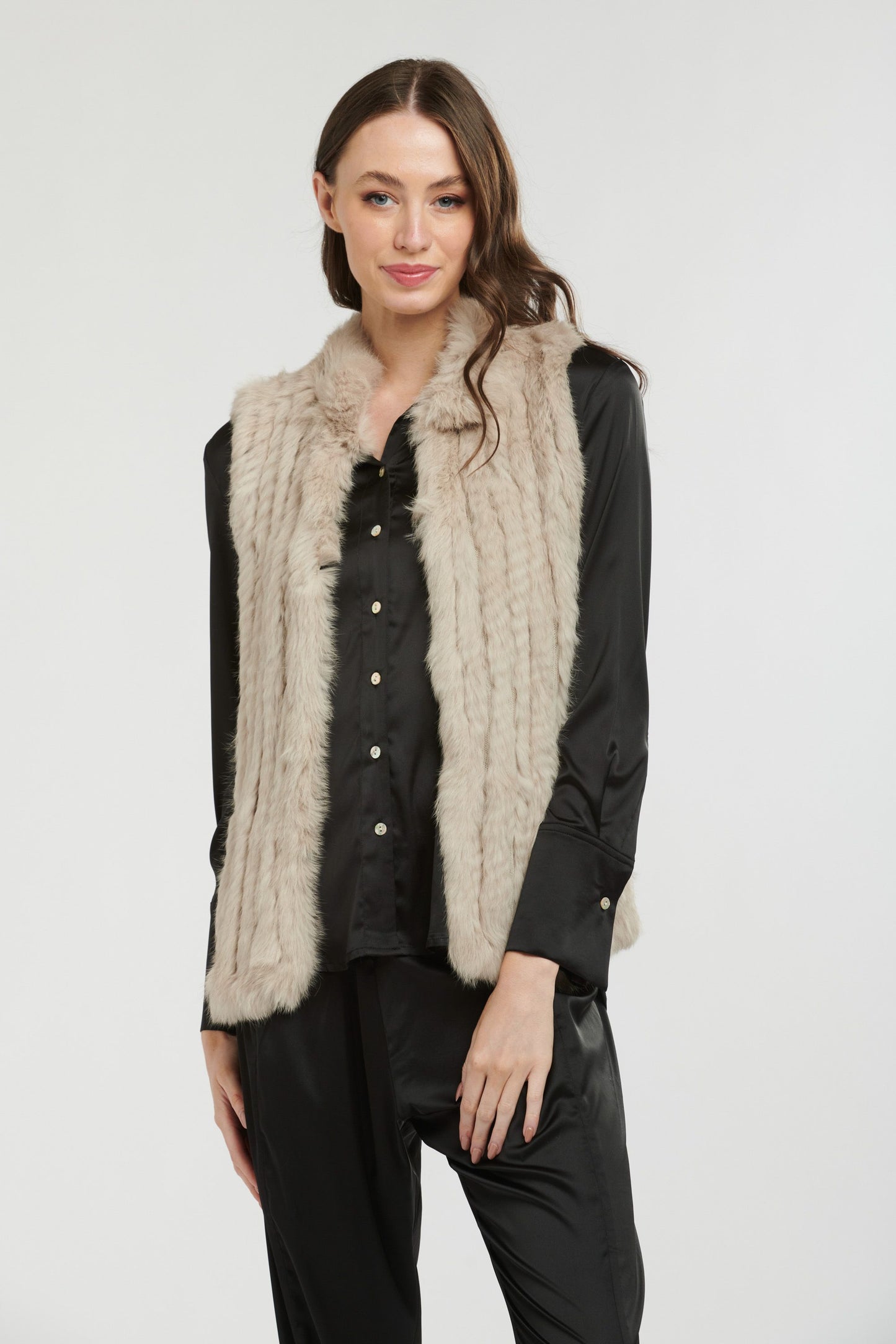 Fur Vest Stone