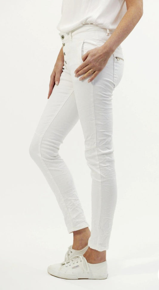 White Button Jeans