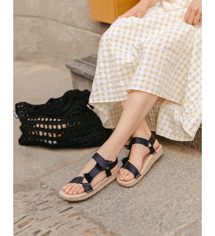 Macarena Espadrille Sandal Black Lisa Kennedy Collections