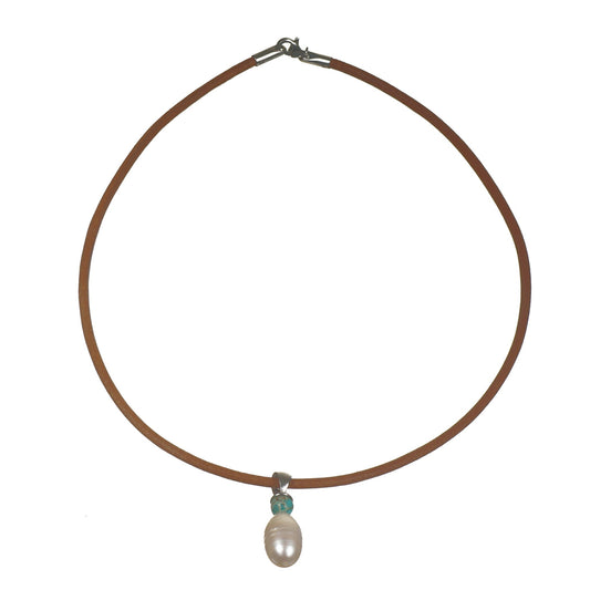 Shiloh Leather & Pearl Necklace