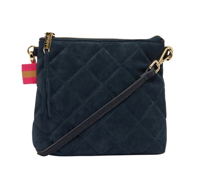 Alexis Crossbody Quilted Navy Suede